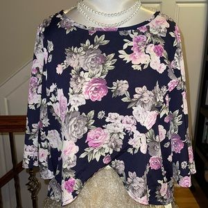 Peach Royal Floral Print Blouse